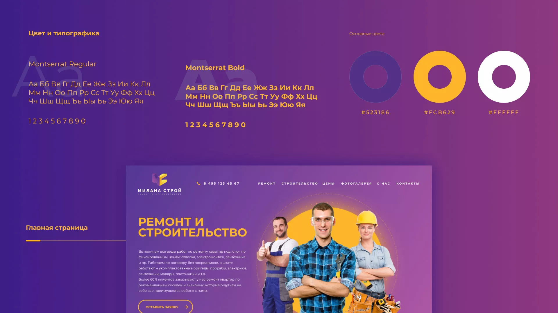 Разработка сайта строительной компании «Милана-Строй» в Южно-Сухокумске