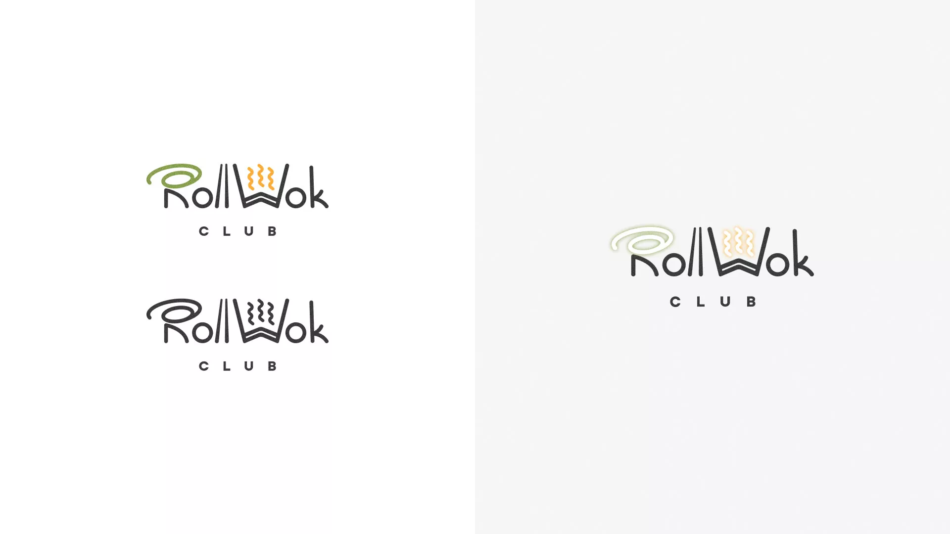 Разработка логотипа и фирменного стиля суши-бара «Roll Wok Club» в Южно-Сухокумске