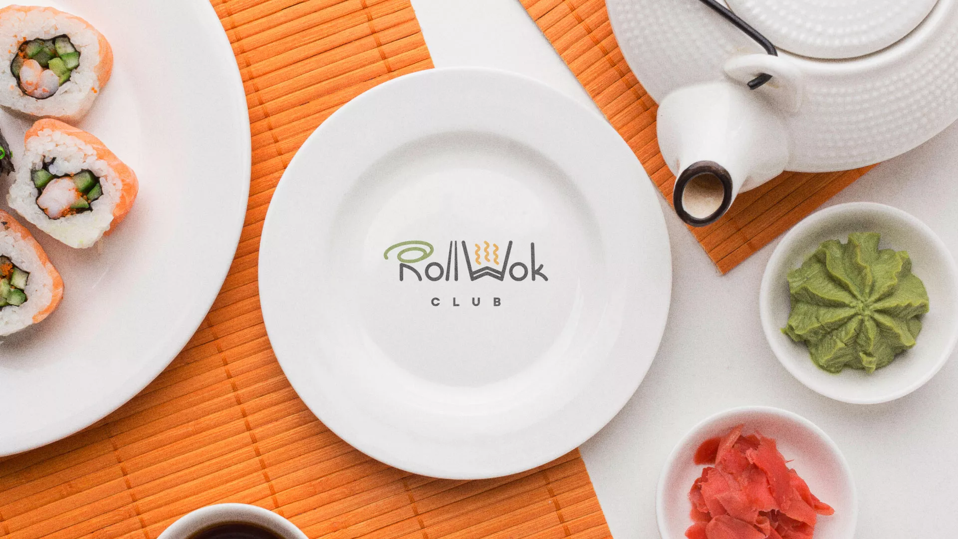 Разработка логотипа и фирменного стиля в Южно-Сухокумске для суши-бара «Roll Wok Club» Разработка логотипа и фирменного стиля в Южно-Сухокумске для суши-бара «Roll Wok Club»